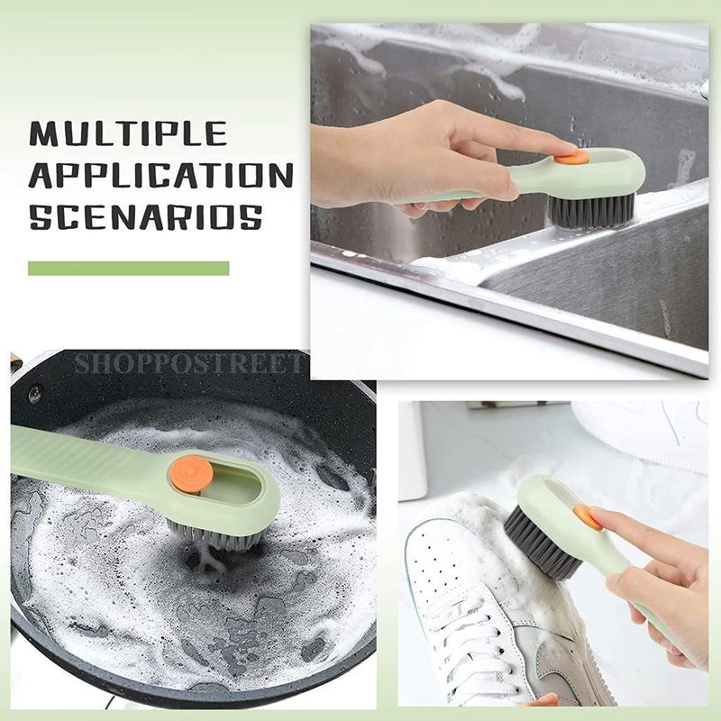 Soap Dispensing Cleaning Brush with Handle Scrubbing Reusable Washing Shoe Brush for Shoes Clothes Cleaning (Pack of 1) - Feature 5
